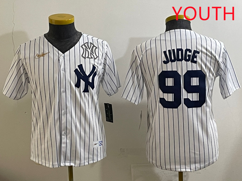 Youth New York Yankees #99 Judge White 2025 Nike MLB jersey style 1->youth mlb jersey->Youth Jersey